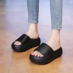 2026Unisex Bathroom Slippers Cloud Cushion Slides Summer Flat Sandals Thick Platform - Image 4