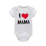 I Love Mama & Papa Funny Baby Romper T-shirt Crawling Clothes Triangle - Image 3
