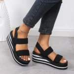 Women's Light Weight Wedge Sandals Open Toe Platform Thick Soled Summer Casual Slingback - Image 2