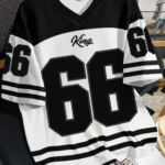2025 Summer new men's 66 Letter King Printed T-shirt Men's short sleeve