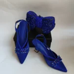 Insightlink Elegant Italian Design Pink Butterfly Shoes and Bag Set for Women