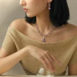 Rhinestone Water Drop Bridal Jewelry Sets for Women Light Luxury Zircon Flower - Image 2