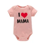 I Love Mama & Papa Funny Baby Romper T-shirt Crawling Clothes Triangle - Image 4