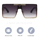 New Stylish Sunglasses with Oversized Frames, Trendy Metal Design - Image 2