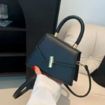 White Fashion Sling Shoulder Bag Trend PU Leather Messenger Handbags - Image 3