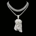 Stylish 3D Jesus Pendant Necklace - Hip Hop Inspired with Layered Cuban & Tennis - Image 3
