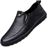 Mens Leather Loafers Non Slip Walking Flats Breathable Outdoor Slip on Casual - Image 5