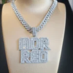 Customized Iced Out Square Name Pendant Personalized Any Letter Number - Image 4