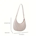 Women's French Handbag Shoulder Bag Textured Crossbody Bag Zipper Closure - Image 5