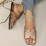 Plus Size Women's Sandals Trendy Knitted Flat Bottom Casual Couple Beach Shoes Summer - Image 3