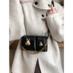 Retro Rabbit Head Decorative Crossbody Bag Fashionable Chain Mini Handbag - Image 2