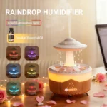 1PC Wall Plug Simulated Raindrop Air Humidifier with Ambient Lights