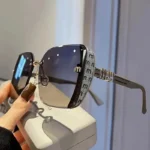 QVQV Luxury Designer Square Sunglasses Women High Quality Letters Sun Glasses - Image 2