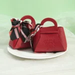 Easter Leather Mini Gift Bags With Bow Ribbon Thank You Embossed Packaging - Image 3
