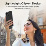 Wireless lavalier microphone with charging case, LED battery level display, 36-hour battery lifeoid, vlogging, and live streaming - Image 2