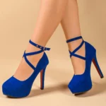 Fashionable Pointed Toe High Heels with Belt Buckle Thick Heel Women's Shoes Spring