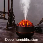 Simulated Charcoal Fire Humidifier Silent Ultrasonic Dual Mist Mode Built - Image 3