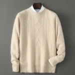 Men's New Cashmere Sweater Round Neck Long Sleeve Pullover 2025 Autumn/Winter 100% Merino Wool Knit Solid Color Sweater Clothing - Image 3