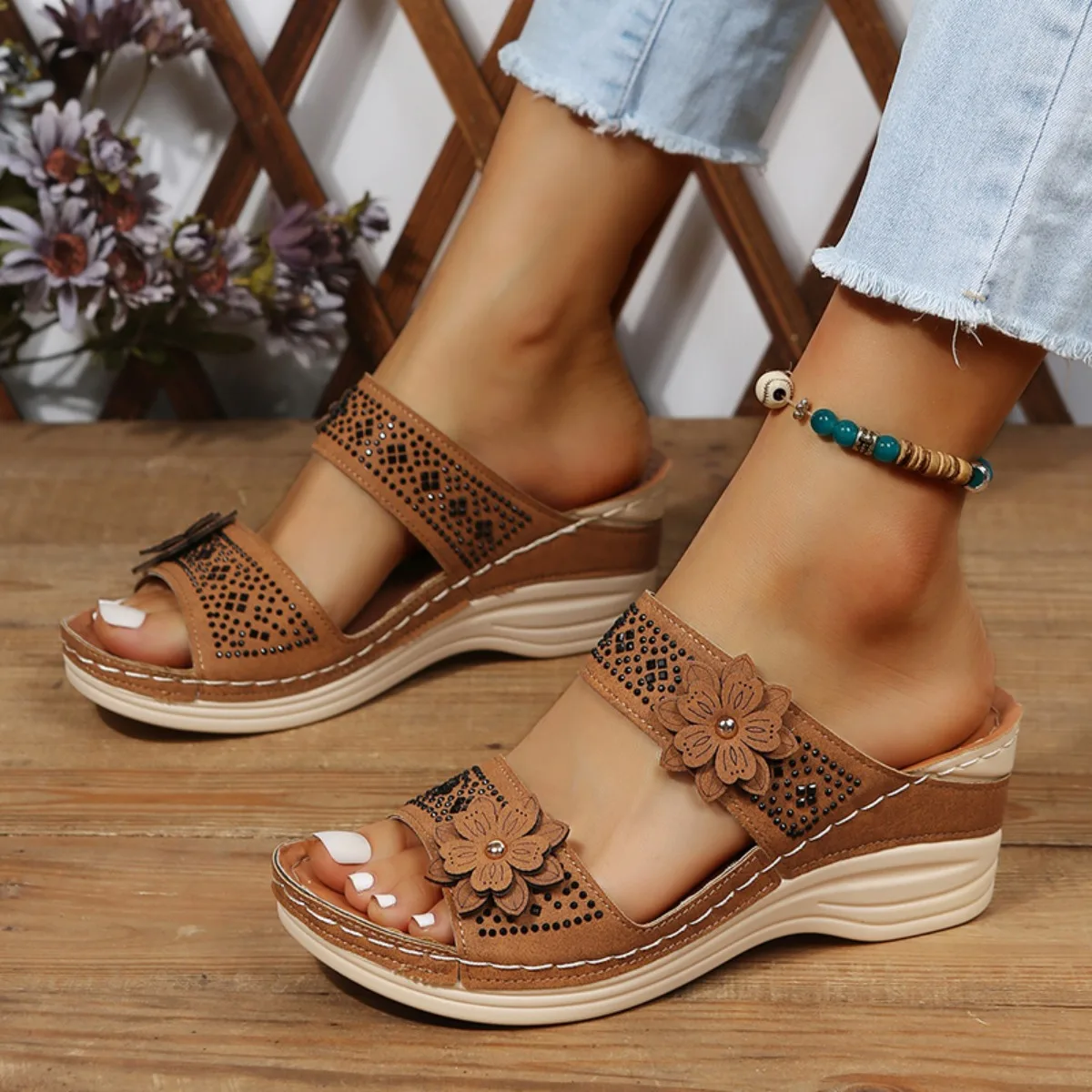 kf-S8ff885e72ba64237a3ab50c03bf34089p New Fashion Summer Women Wedge Sandals Premium Orthopedic Open Toe Sandals Vintage - Image 1