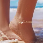 Waterproof CZ Ankle Bracelets for Women 14K Gold Plated CZ Initial Dainty Layered Heart - Image 2