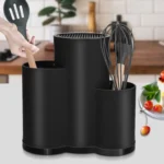 Knife holder Multi-Function Utensil stand Knife Block PP Flatware Drainer Storage Box Spoon - Image 3