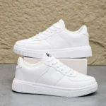 Fashion Leather Men White Sneakers Breathable Comfort Classic Casual Shoes