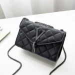 Black Luxury Handbags And Purse Women PU Leather Messenger Shoulder