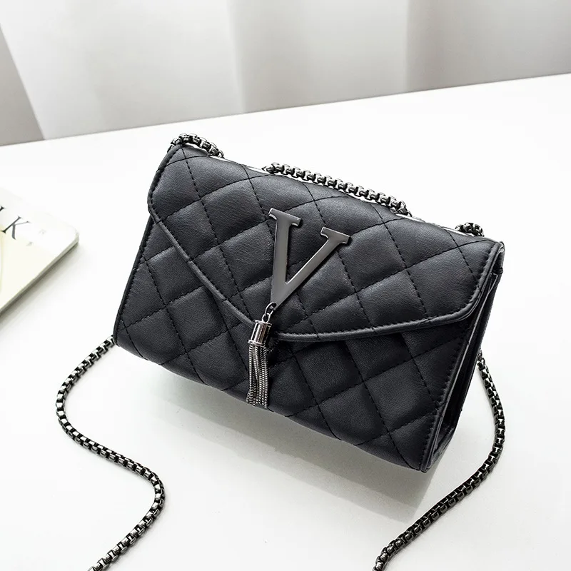 kf-S931906ab96e2412e8f4e31d388f19ca83 Black Luxury Handbags And Purse Women PU Leather Messenger Shoulder - Image 1