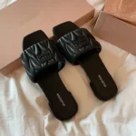 *Summer Open Toe Fashion Solid Color Square Toe Lightweight New Slippers Square - Image 3