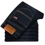 2025 men's fashion business jeans classic style casual elastic - Image 2