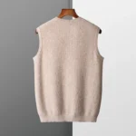 2025 Autumn/Winter New 100% Merino Wool O-neck Sleeveless Cashmere Vest Men - Image 2