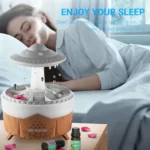 1PC Wall Plug Simulated Raindrop Air Humidifier with Ambient Lights - Image 4
