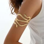 Vintage Metal Snake Shape Arm Chain Bracelets For Women Exaggerated Gold Color