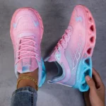 Women Gradient Mesh Running Sneakers, Breathable Hollow Shock Absorbing Blade Sole Athletic - Image 6