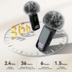 Wireless lavalier microphone with charging case, LED battery level display, 36-hour battery lifeoid, vlogging, and live streaming - Image 5