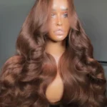 Body Wave 34 Inch 13x4 Chocolate Brown HD Lace Front Wigs Human Hair Brazilian Colored