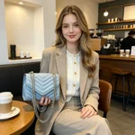Fashionable Elegant Argyle Quilted Small Square Bag Woven Chain Magnetic - Image 4