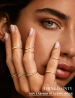 Bobisty 8Pcs 1MM 2MM Stainless Steel Rings for Women Men Minimalist - Image 2