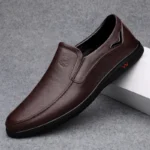 CLOHOO Men's Business Casual Shoes Handmade Layered Cowhide Rubber - Image 2
