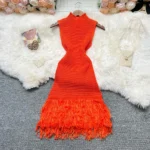 YuooMuoo Women Dress 2026 New Summer Fashion Sexy Openwork Stitching Sleeveless