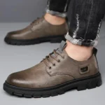 men new soft soled leather shoes Outdoor nonslip walking shoes Casual light - Image 2