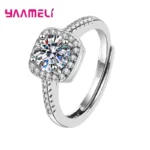 New Fashion 925 Sterling Silver Color Finger Rings for Women Men Wedding Engagement