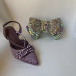 Insightlink Elegant Italian Design Pink Butterfly Shoes and Bag Set for Women - Image 2