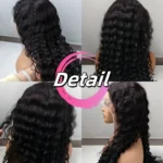 13X6 HD Deep Wave Lace Front Wigs Human Hair 250 Density Natural Black Brazilian Pre Plucked Glueless - Image 5