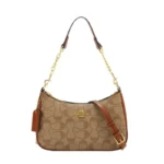 Fashion Women Geometric Print PVC Bag Chain Decor Underarm Bag Multifunctional - Image 3