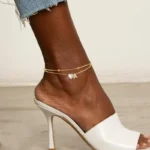 Waterproof CZ Ankle Bracelets for Women 14K Gold Plated CZ Initial Dainty Layered Heart - Image 4