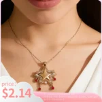 Y2k Fashion Star Pendant Necklace Pendant Necklace Women's Fashion Zircon Accessory