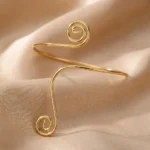 Creative Geometric Line Spiral Heart Arm Cuff Bracelets for Women Water Drop - Image 6
