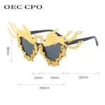 Metal Patch Decoration Sunglasses Women Oversized Party Outdoors Shades - Image 5