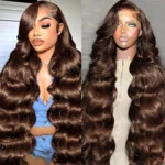 Body Wave Wig 46 Inches #4 Chocolate Brown Remy Hair 13x4 13x6 HD Transparent